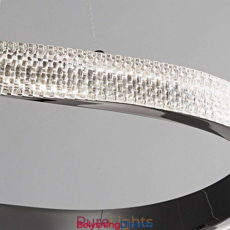 Pendellampe I Smijern Med Dobbel Sirkelformet Akrylring