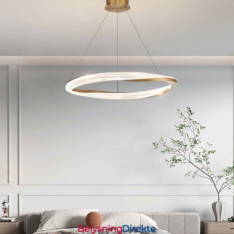 Pendellampe I Smijern Med Akrylring, Enkeltsirkelformet Taklampe