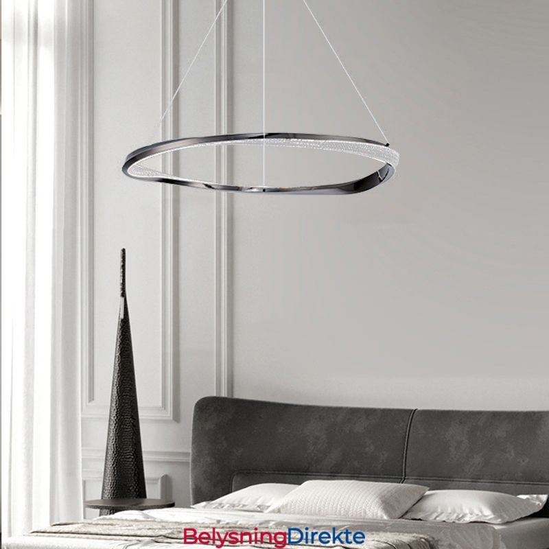 Pendellampe I Smijern Med Akrylring, Enkeltsirkelformet Taklampe