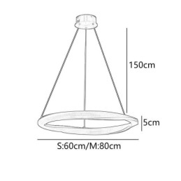 Pendellampe I Smijern Med Akrylring, Enkeltsirkelformet Taklampe