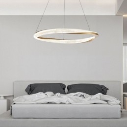 Pendellampe I Smijern Med Akrylring, Enkeltsirkelformet Taklampe