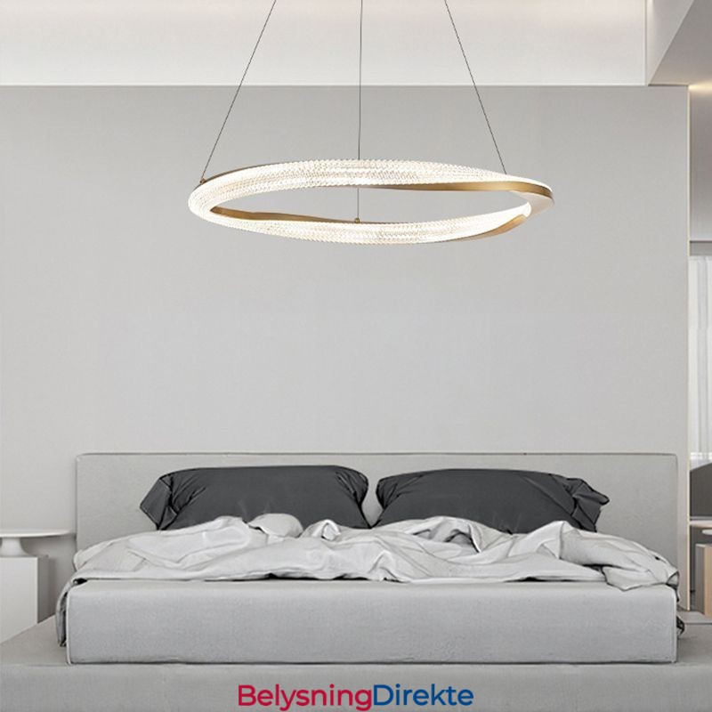 Pendellampe I Smijern Med Akrylring, Enkeltsirkelformet Taklampe