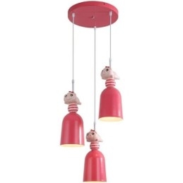 Moderne Pendellampe I Smijern, Rosa Harpiks, Taklampe I Piggy-Stil