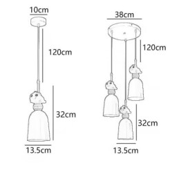 Moderne Pendellampe I Smijern, Rosa Harpiks, Taklampe I Piggy-Stil