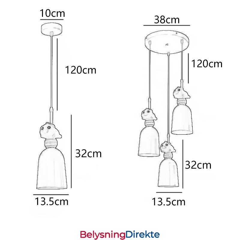 Moderne Pendellampe I Smijern, Rosa Harpiks, Taklampe I Piggy-Stil