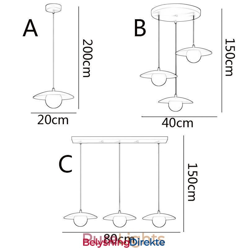 Nordisk Pendel Kreativ Smijern G9 Skive Taklampe