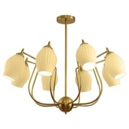 Nordisk Pendellampe Kreativ Smijern Kobber Naturlig Farget Stamen Taklampe