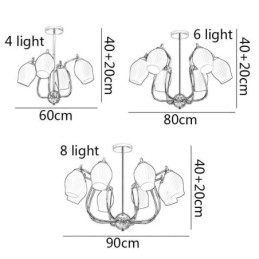 Nordisk Pendellampe Kreativ Smijern Kobber Naturlig Farget Stamen Taklampe