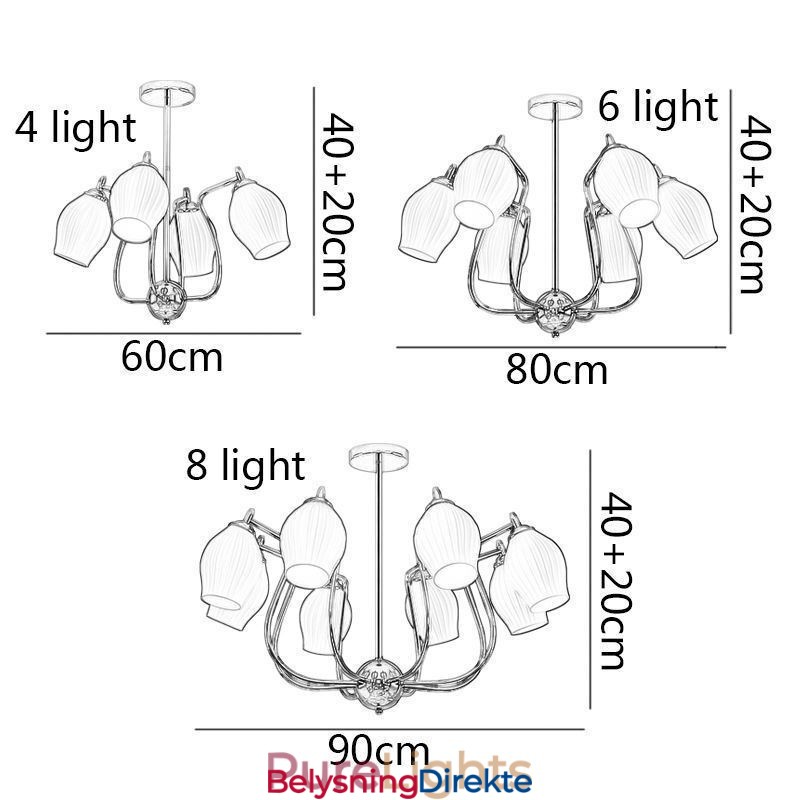 Nordisk Pendellampe Kreativ Smijern Kobber Naturlig Farget Stamen Taklampe