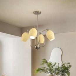 Nordisk Pendellampe Kreativ Smijern Sand Nikkel Blomst Stamen Taklampe