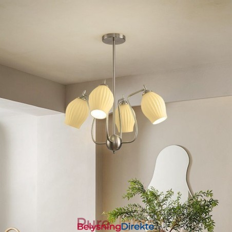 Nordisk Pendellampe Kreativ Smijern Sand Nikkel Blomst Stamen Taklampe