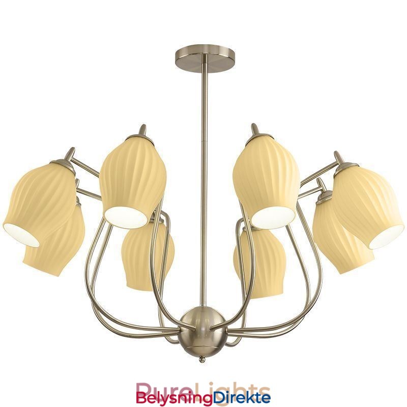 Nordisk Pendellampe Kreativ Smijern Sand Nikkel Blomst Stamen Taklampe