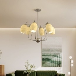 Nordisk Pendellampe Kreativ Smijern Sand Nikkel Blomst Stamen Taklampe