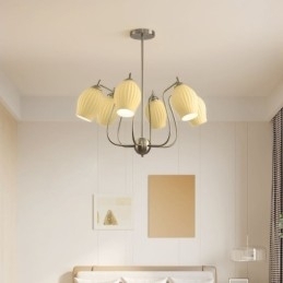 Nordisk Pendellampe Kreativ Smijern Sand Nikkel Blomst Stamen Taklampe