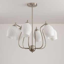 Nordisk Pendellampe Kreativ Smijern Sand Nikkel Blomst Stamen Taklampe