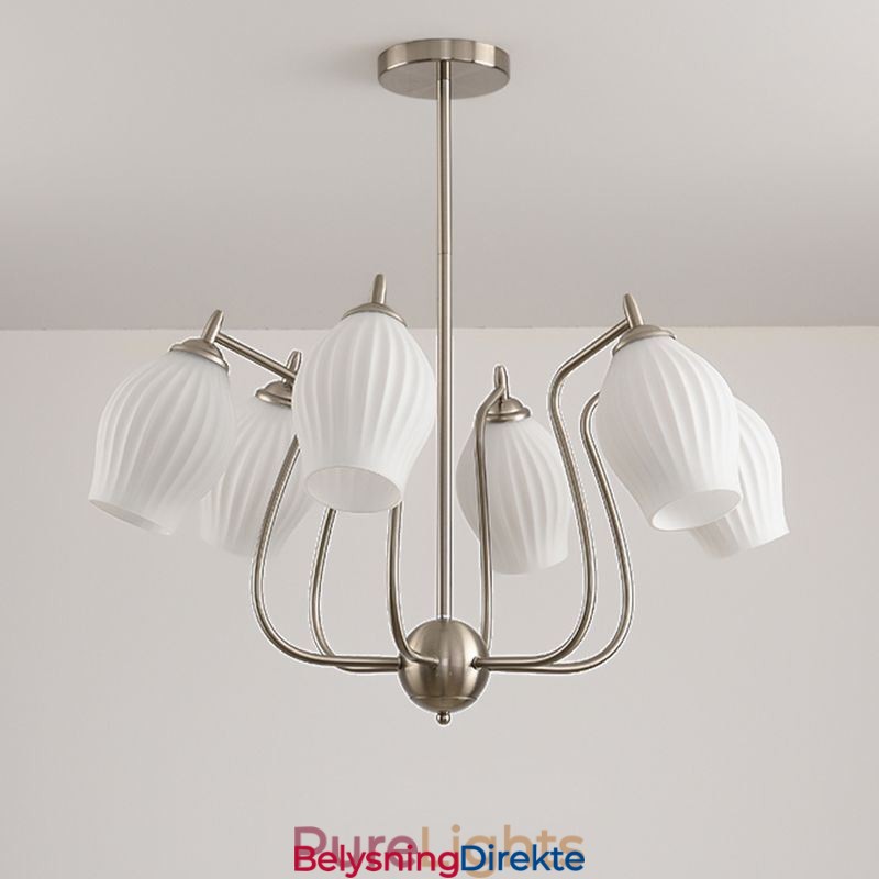 Nordisk Pendellampe Kreativ Smijern Sand Nikkel Blomst Stamen Taklampe