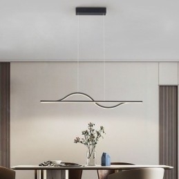 Stilig Pendellampe I Aluminium, Kunstbølgeformet Taklampe