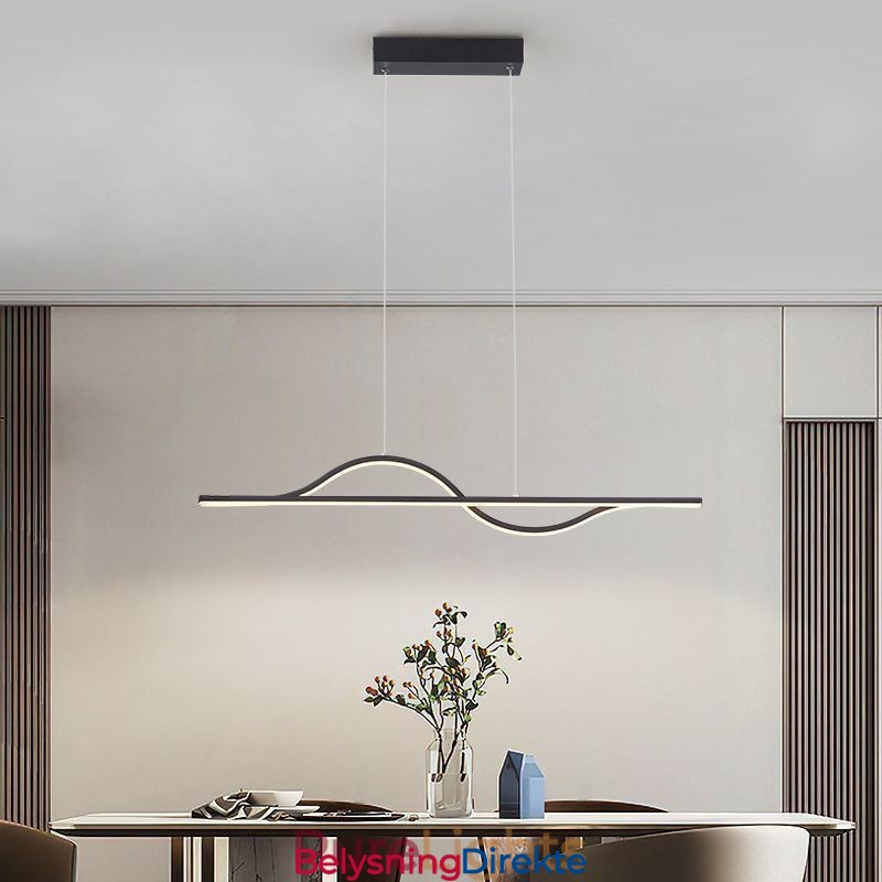 Stilig Pendellampe I Aluminium, Kunstbølgeformet Taklampe