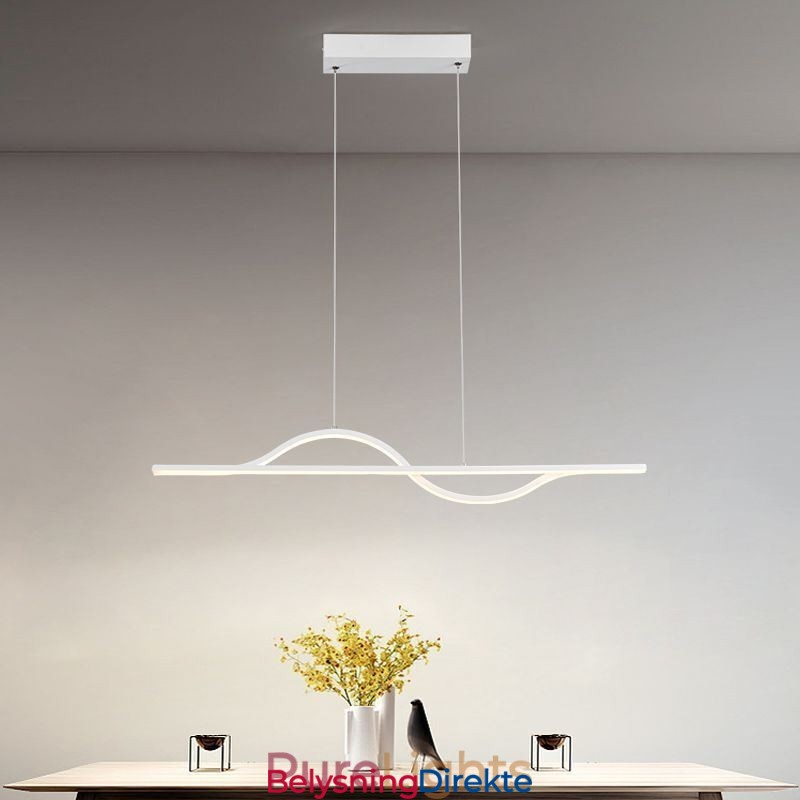 Stilig Pendellampe I Aluminium, Kunstbølgeformet Taklampe