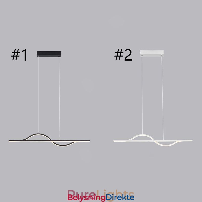 Stilig Pendellampe I Aluminium, Kunstbølgeformet Taklampe