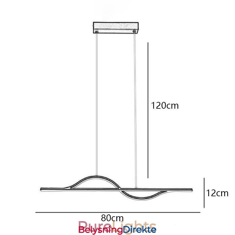 Stilig Pendellampe I Aluminium, Kunstbølgeformet Taklampe