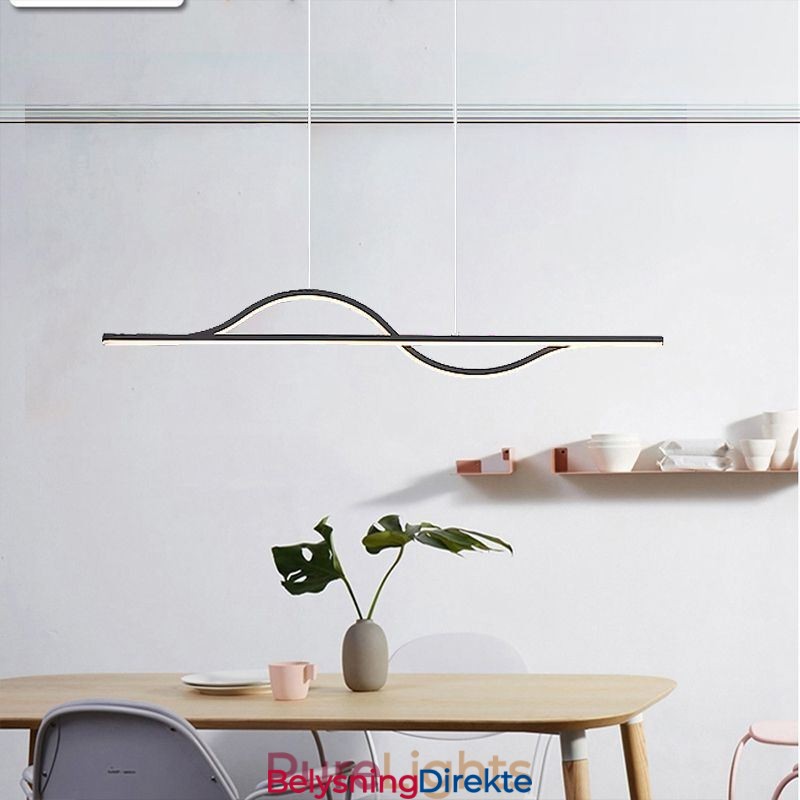 Stilig Pendellampe I Aluminium, Kunstbølgeformet Taklampe