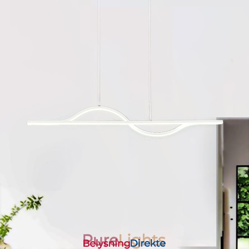 Stilig Pendellampe I Aluminium, Kunstbølgeformet Taklampe