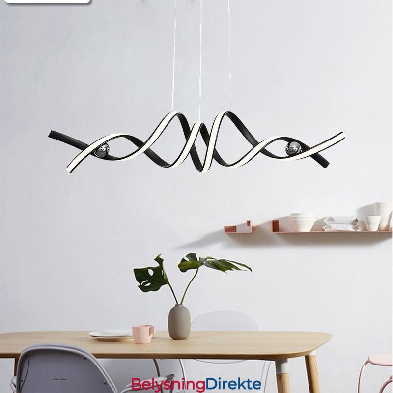 Minimalistisk Pendellampe I Aluminium, Minimalistisk Spiralformet Taklampe