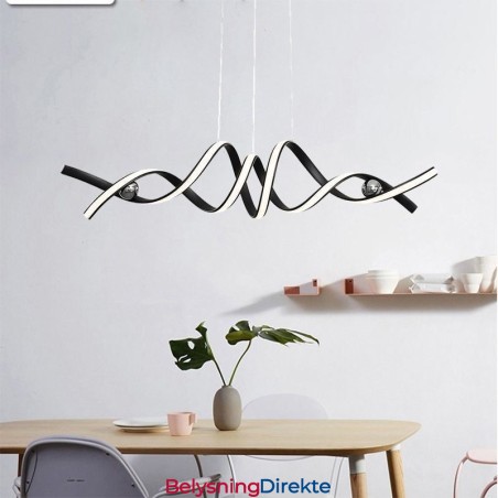 Minimalistisk Pendellampe I Aluminium, Minimalistisk Spiralformet Taklampe