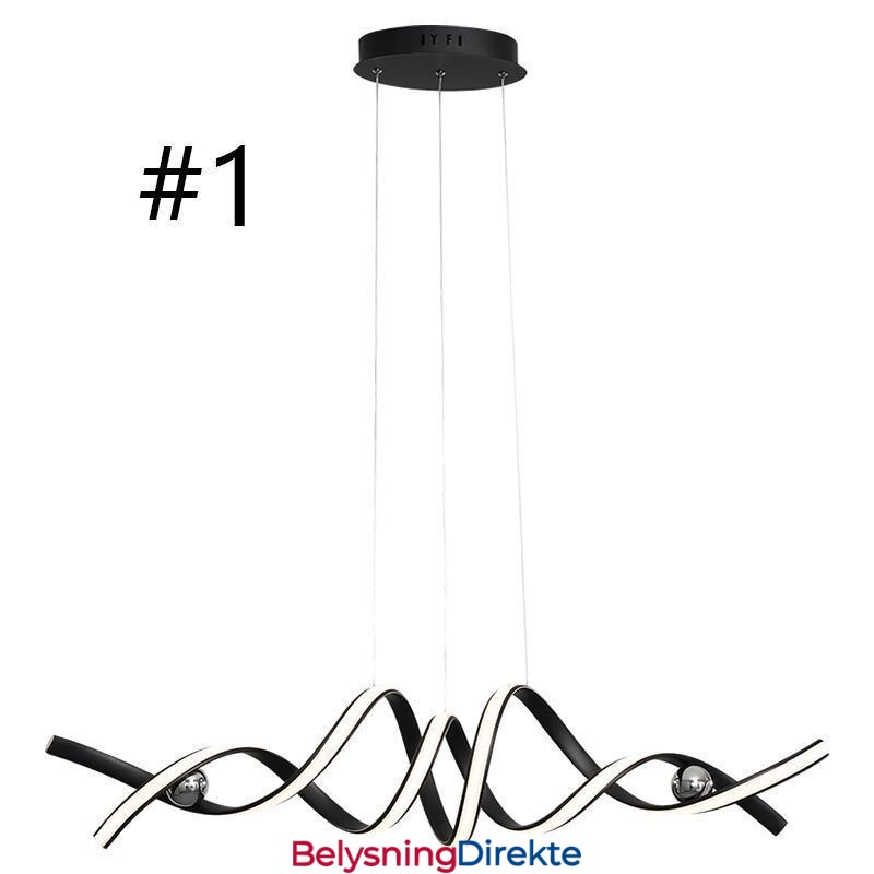 Minimalistisk Pendellampe I Aluminium, Minimalistisk Spiralformet Taklampe
