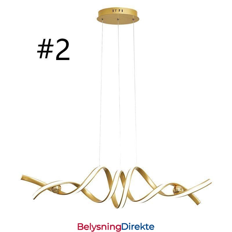 Minimalistisk Pendellampe I Aluminium, Minimalistisk Spiralformet Taklampe