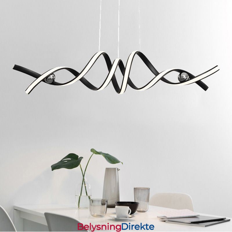 Minimalistisk Pendellampe I Aluminium, Minimalistisk Spiralformet Taklampe