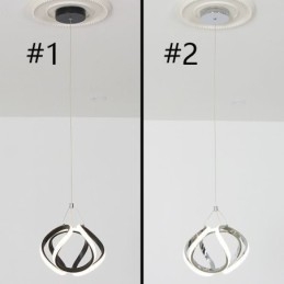 Pendellampe I Aluminium, Liten Kunstig Gresskartaklampe