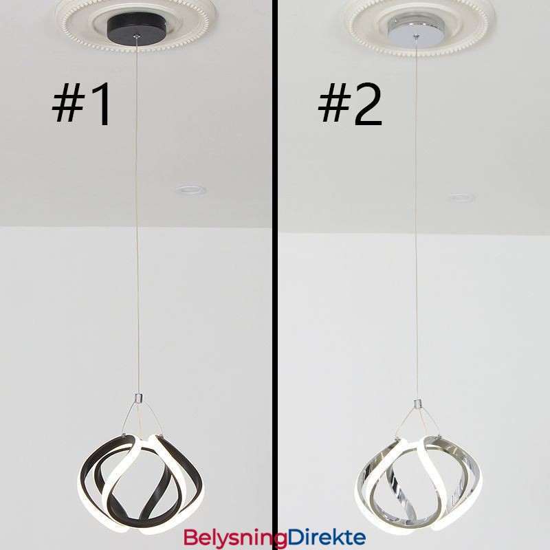 Pendellampe I Aluminium, Liten Kunstig Gresskartaklampe