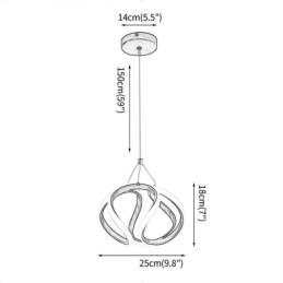 Pendellampe I Aluminium, Liten Kunstig Gresskartaklampe