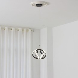 Pendellampe I Aluminium, Liten Kunstig Gresskartaklampe