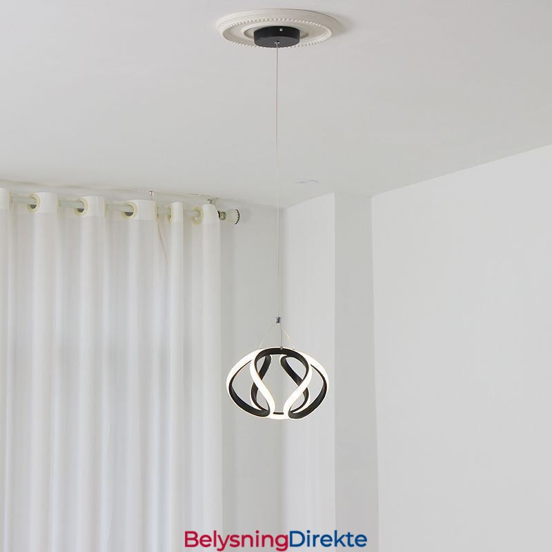 Pendellampe I Aluminium, Liten Kunstig Gresskartaklampe