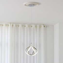 Pendellampe I Aluminium, Liten Kunstig Gresskartaklampe