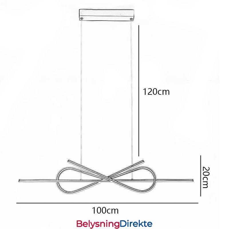 Enkel Pendellampe I Aluminium Med Kunstig Sløyfe