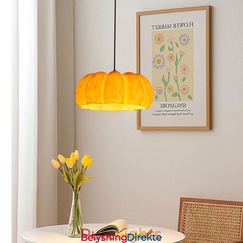 Enkelthodet Gresskar-Anhengslampe Japansk Retro Taklampe