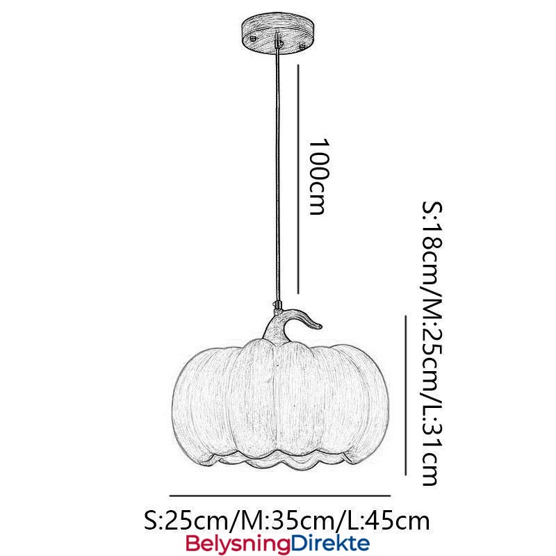 Kreativ Gresskar-Anhengslampe Japansk Retro Taklampe Taklampe