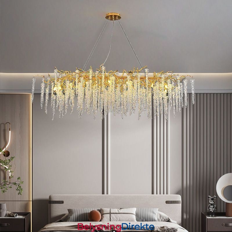 Nordisk Pendellampe Gyllen Gren G9 Glasslysekrone