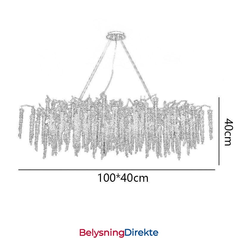 Nordisk Pendellampe Gyllen Gren G9 Glasslysekrone