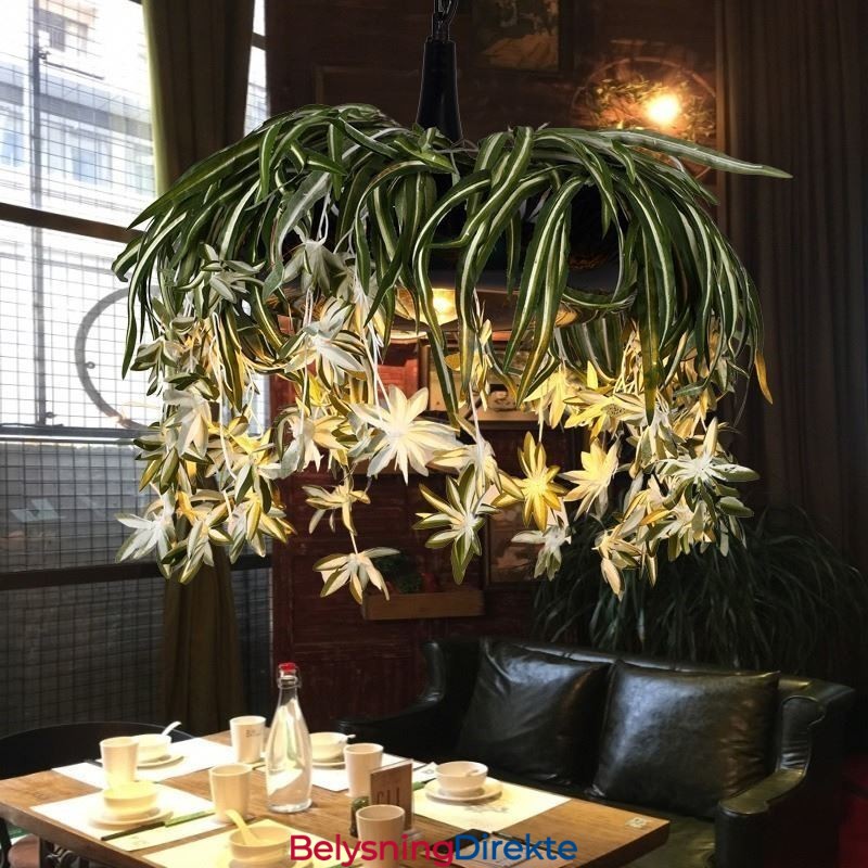 Hjem Pendellampe Industriell Stil Kunstig Plantedekorert Lysekrone