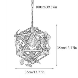 Industriell Vintage Pendellampe I Jern Med Fuglebur