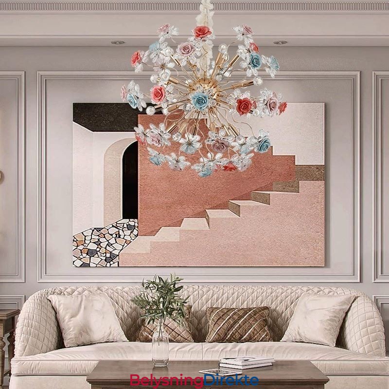 Dekorativ Anhengsbelysning Moderne Krystallblomstlysekrone