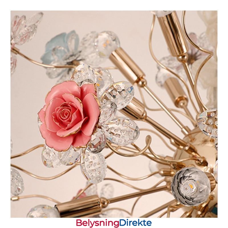 Dekorativ Anhengsbelysning Moderne Krystallblomstlysekrone