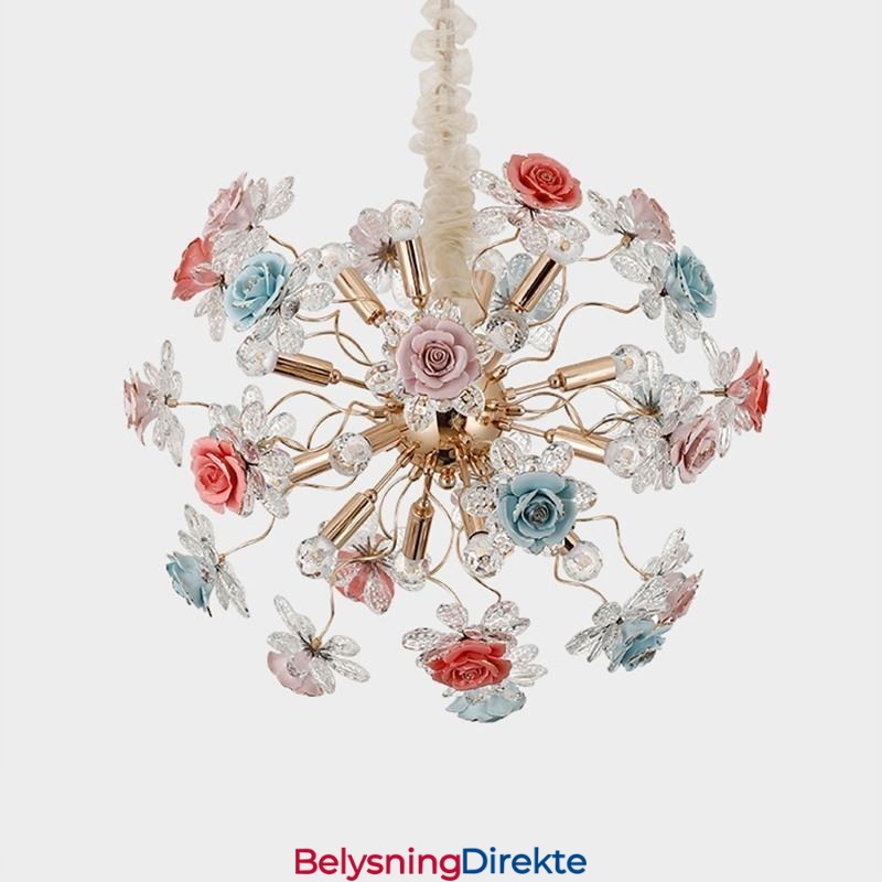 Dekorativ Anhengsbelysning Moderne Krystallblomstlysekrone