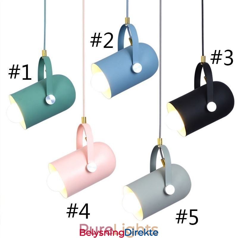 Nordisk Fargerik Pendellampe Med Enkelt Hode Og Macaron-Motiv