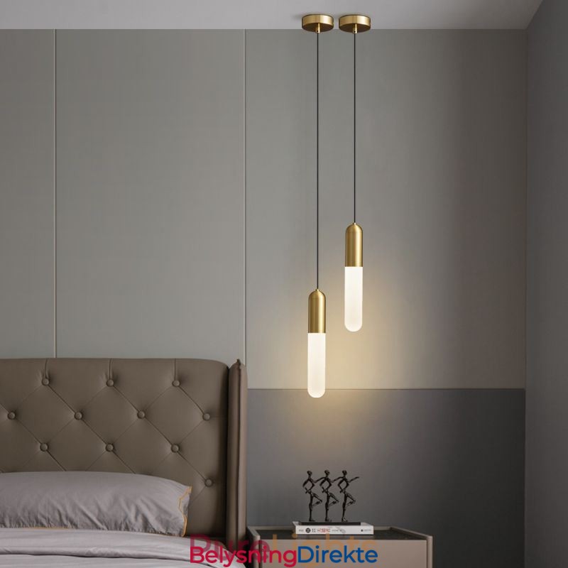 Moderne Frostet Pendellampe Børstet Pendellampe